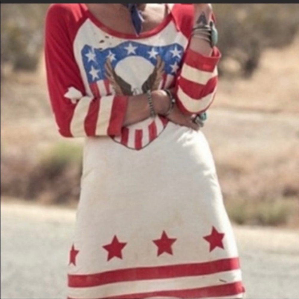 Spell Red and White Patriotic Dress
